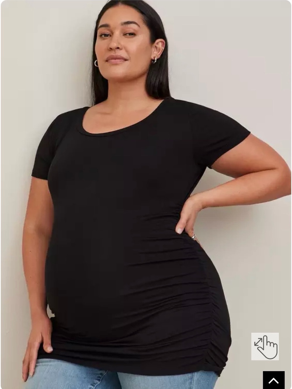 Torrid Plus Size Maternity Super Soft Scoop Neck Shirred Tee size 4